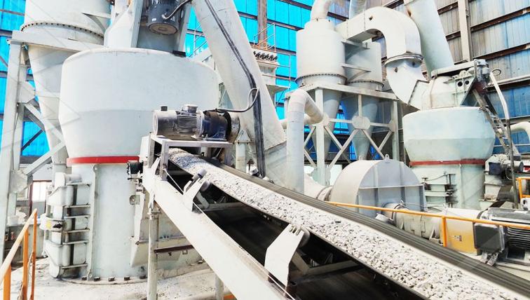 Agricultural gypsum powder processing and bagging plant configuration