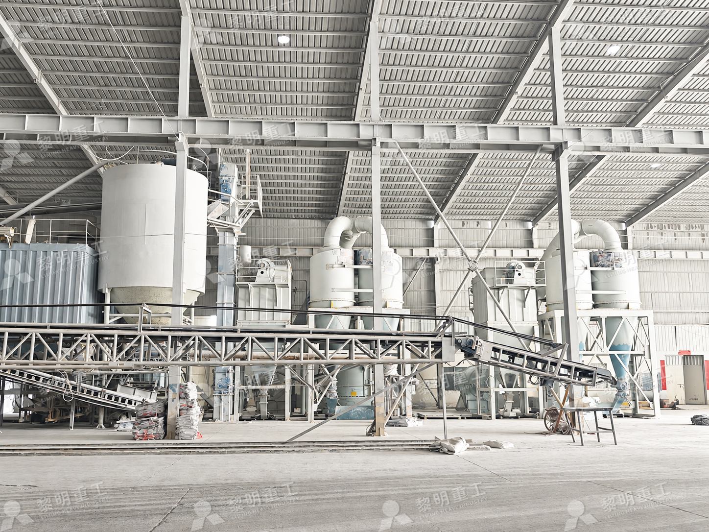 Auxiliary equipment in a mineral powder processing plant